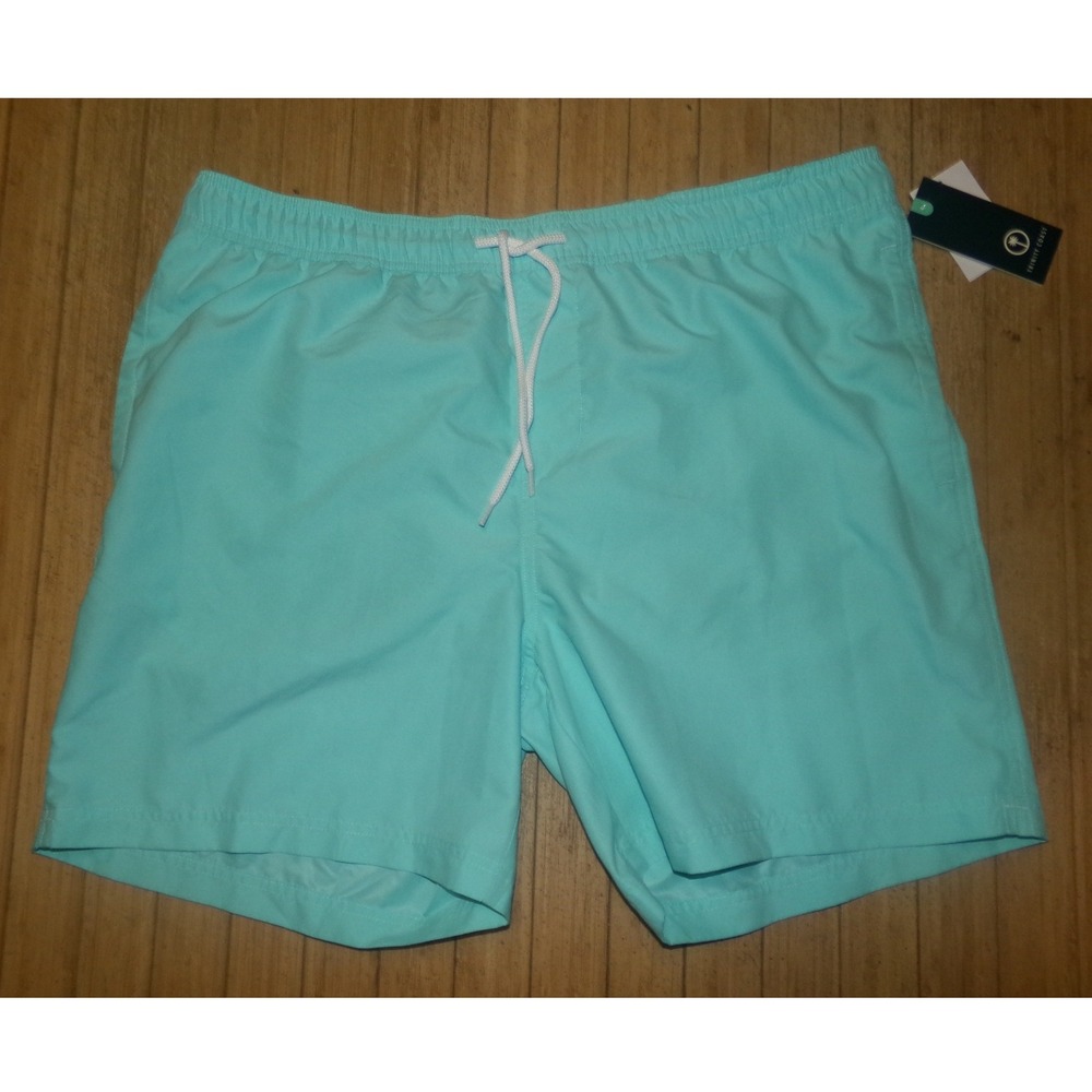 Trinity Coast Mens Aqua Blue Swim Trunks XL 6 Inch Inseam Quick Dry UPF 50 NWT